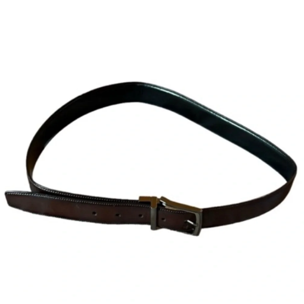 Men's Genuine Leather Belt Brown Black Size 34